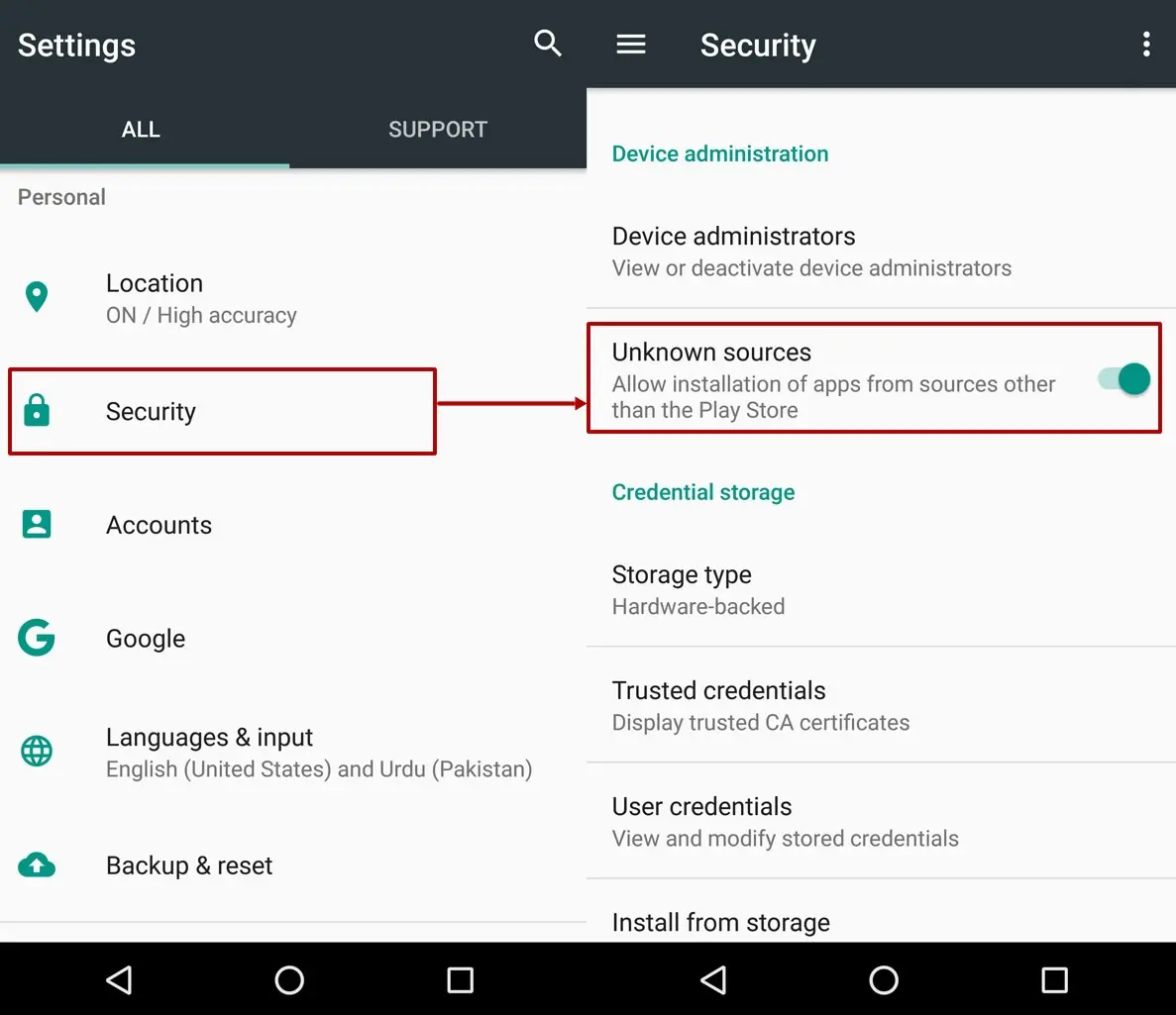 Android APK Package Installation Screen