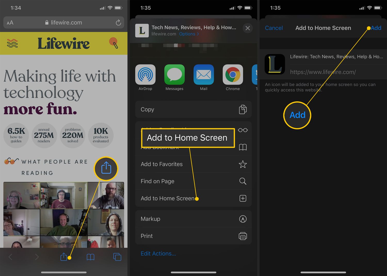 Apple Safari iOS Web App Shortcut