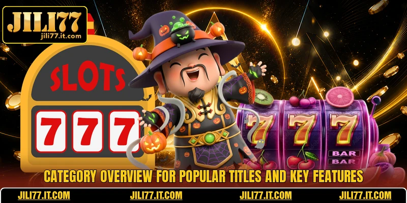Category overview for popular titles and key features