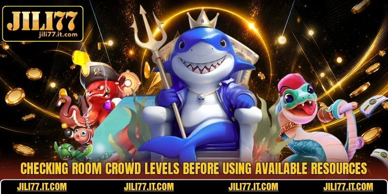 Checking room crowd levels before using available resources