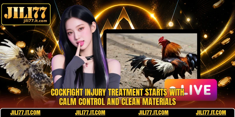 Cockfight Injury Treatment starts with calm control and clean materials