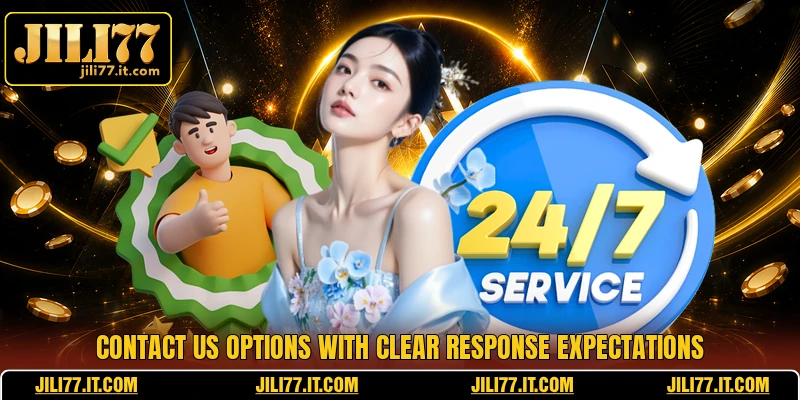 Contact us options with clear response expectations