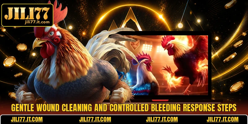 Gentle wound cleaning and controlled bleeding response steps
