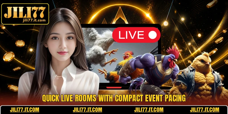 Quick live rooms with compact event pacing