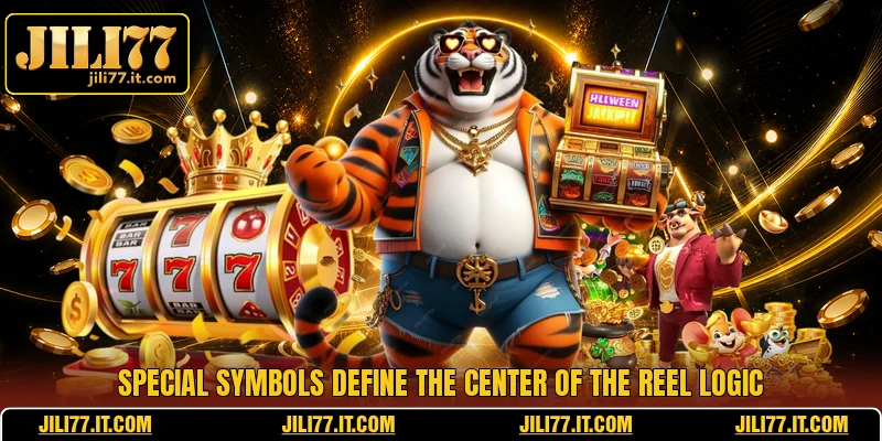 Special symbols define the center of the reel logic