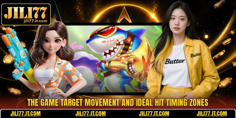 The game target movement and ideal hit timing zones