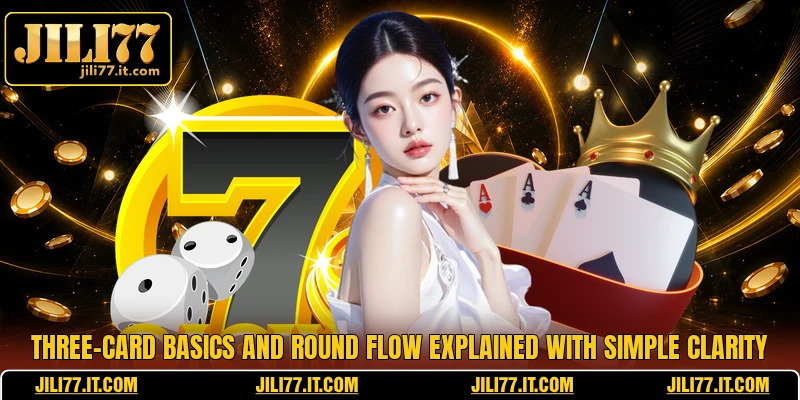 Three-card basics and round flow explained with simple clarity